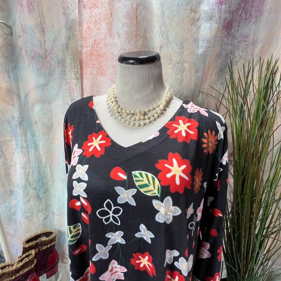 📌Cotton Blend Floral Long Tunic - Top Perfect Dressed with Leggings & Boots - Picture 4 of 13